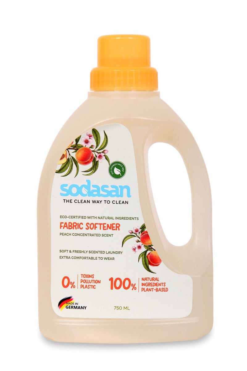 sodasan سوداسان 100% منعم الأقمشة الطبيعي برائحة الخوخ 750 جرام - Image 1